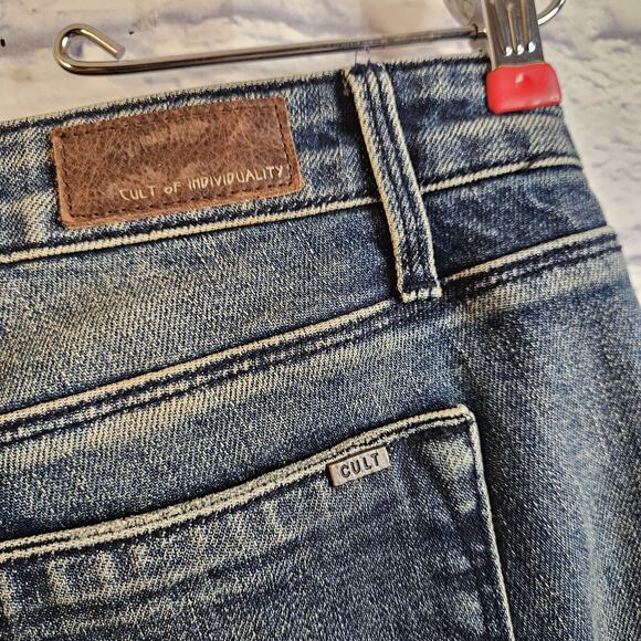 Cult of Individuality Jeans Womens 29 Blue Metro Teaser Grunge Biker - Picture 5 of 6